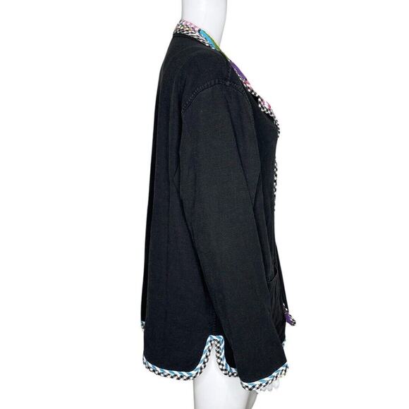 Koos of Course Jacket Womens 1X Black Multi Patchwork‎ Reversible Colorful Fun - Picture 10 of 15